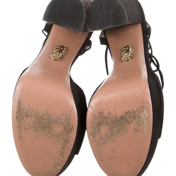 Aquazzura Suede Slingback Strappy Heels (38.5) - Picture 5 of 6